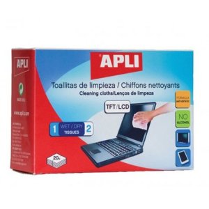 Chusteczki do czyszczenia ekranów TFT/LCD APLI 20szt.