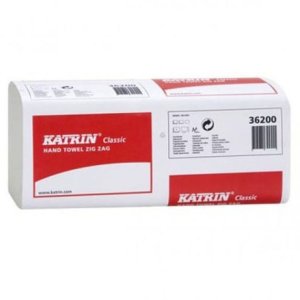 Ręcznik papierowy w składce Z-Z KATRIN 36200 1 warstwowy biały 4000szt.