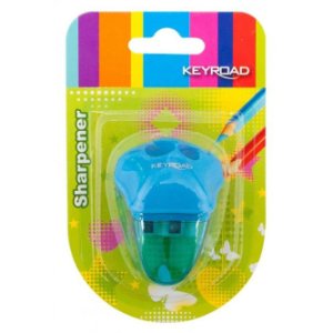 Temperówka KeyRoad plastikowa podwójna z gumką, mix kolorów