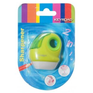 Temperówka KeyRoad plastikowa pojedyncza z gumką, mix kolorów
