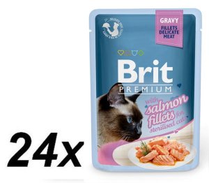 Brit Premium Cat Delicate Sterilised Łosoś W Sosie 24X85 G