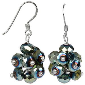 Jwl Luxury Pearls Vibrant Kolczyki Z Polerowanego Zielonych Kryształów jl0272 Srebro 925/1000