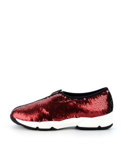 Primamoda Czerwone buty typu sneakers z cekinami