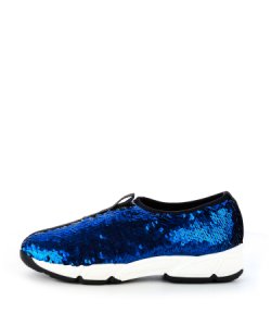 Niebieskie buty typu sneakers z cekinami