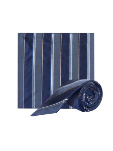 Mens 1904 Navy Stripe Tie Set*, Blue