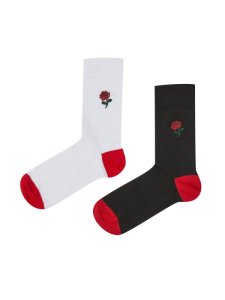 Mens 2 Pack Rose Socks, Black