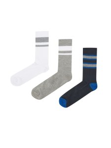 Mens 3 Pack Ribbed Socks, White