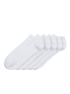 Mens 5 Pack White Trainer Liner Socks, White