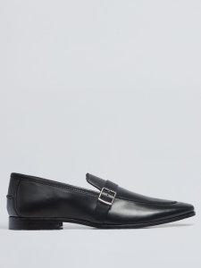 Burton Mens black premium monk loafers, black