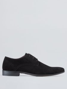 Burton Mens black suede look derby shoes, black