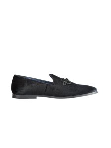 Burton Mens black velvet loafers, black