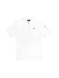 Mens Ecru Utility Polo Shirt With Mb Embroidery, Cream