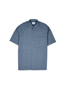 For Mens fōr blue short sleeve check shirt*, black