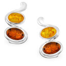 Amber Oval Drop Earrings - Eine Größe