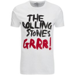 Rolling Stones Men's Logo GRRR! T-Shirt - White - XXL - Weiß