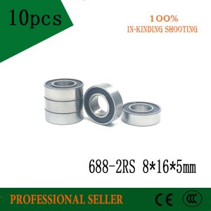 10pcs 688-2RS 8*16*5 mm ABEC-1 688 rs 688rs The Rubber sealing cove Thin wall deep groove ball bearings 688RS