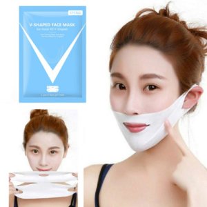 1pcs 4D Double V Face Shape Tension Firming Mask Paper Slimming Eliminate Edema Lifting Firming Thin Masseter