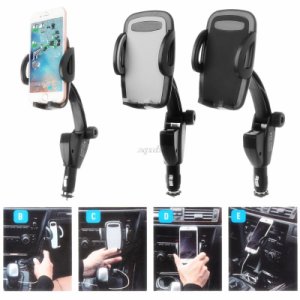 3 in 1 Car Holder Cigarette Lighter Phone Charger Dual USB Charging Adjustable 180 Degree Rotation Angle MP5 GPS Cradle Whosale