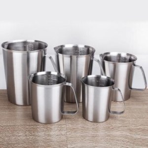 500/700/1000/1500/2000ml Measuring Cup Graduated/Baking/Liquid/Milk Coffee Stainless Steel Cup Pitcher Measure for Cooking Tool