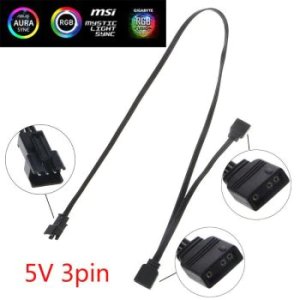 ARGB Control 5V 3Pin Extension Cable Adapter for AURA AS-US/MSI Motherboard 85WD
