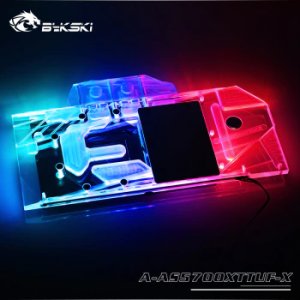 BYKSKI Water Block use for ASUS TUF3 RX5700XT O8G Gaming Support A-RGB/RGB LED Light Radiator Block Copper + Arylic