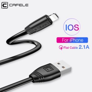 Cafele Flat Usb Cable for iphone X 8 7 6 Plus 5S SE ipad Usb Charging Data Sync Usb Cable Durable Fadeless TPE 5V 2.1A
