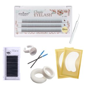 False Eyelashes Extension Practice Kits Grafting Individual False Eyelashes Under Eye Pads Glue Ring Tweezers Brush Tools