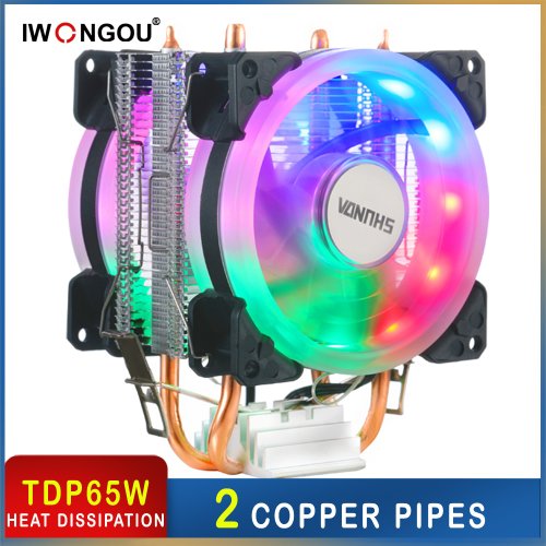 IWONGOU Processor Cooler CPU Cooling Fan 3pin For Intel LGA1150/1151/1155/1156/775/1200 AMD/AM3/AM4 Silent Radiator