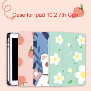 Pencil Holder Case For iPad 10.2 2019 A2200 Smart Cover Funda Magnetic Tri Folding Stand Shell Case for iPad 7 7th Generation