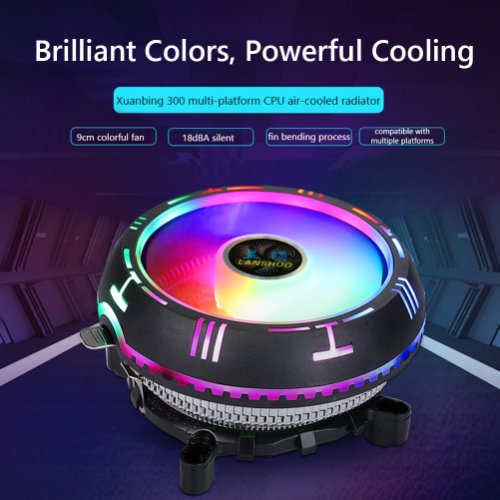 Rainbow RGB Low Profile CPU Air Cooler With 90mm Silent Fan CPU Cooler Universal I3 I5 I7 Silent Computer Cooling CPU Fan X79