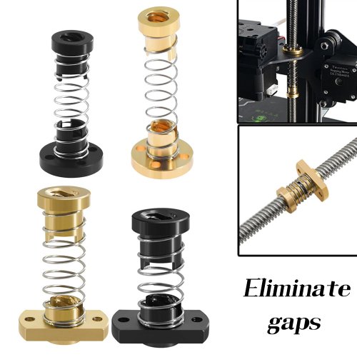 T8 Anti-backlash Lead 2mm/8mmScrew Brass/POM Nut Used To Upgrade 3D Printer Ender 3 CR-10 Acme Threaded Rod Eliminate The Gap
