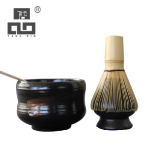 TANGPIN 4pcs/set traditional matcha giftsets bamboo matcha whisk scoop ceremic Matcha Bowl Whisk Holder japanese tea sets