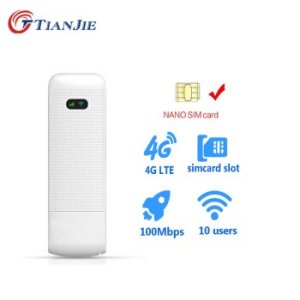 TIANJIE Unlock 3G/4G WiFi Router Mobile/Portable/Wireless Hotspot 4G LTE USB Modem Dongle WIFI with SIM Card Slot Broadband