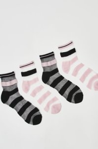 Hunkemöller 2 par sokker mesh striber sort
