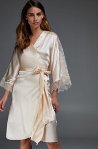 Hunkemöller Kimono Silk Lace Beige