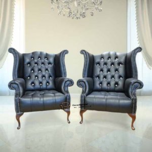 2 x Chesterfield CRYSTALLIZED Elements Queen Anne High Back&hellip;