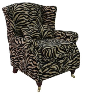 Designersofas4u Animal print antelope gold wing chair fireside high back armchair&hellip;