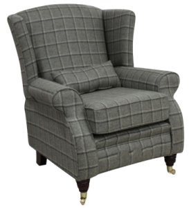 Arnold Wool Tweed Wing Chair Fireside High Back Armchair Harewood&hellip;
