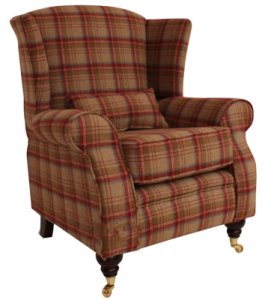 Arnold Wool Tweed Wing Chair Fireside High Back Armchair Heritage&hellip;