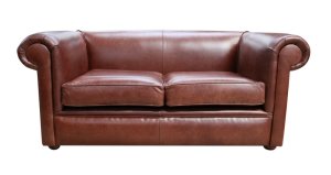 Chesterfield 1930 2 Seater Settee Old English Hazel Leather Sofa