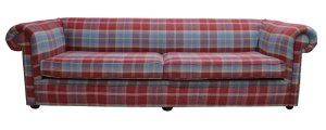 Designersofas4u Chesterfield 1930's 4 seater settee balmoral ruby check p&s&hellip;