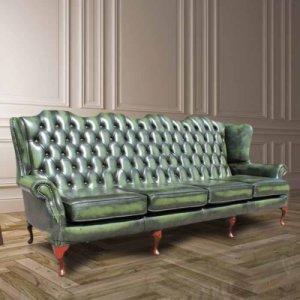 Designersofas4u Chesterfield 4 seater flat wing queen anne high back wing&hellip;