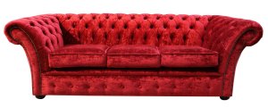 Chesterfield Balmoral 3 Seater Sofa Settee Velvet Modena Pillarbox&hellip;