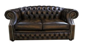 Chesterfield Buckingham 2 Seater Antique Gold Leather Sofa Offer