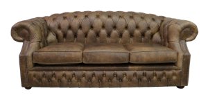 Designersofas4u Chesterfield buckingham 3 seater sofa cracked wax tobacco leather