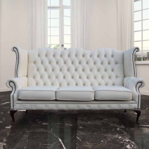 Designersofas4u Chesterfield chatsworth 3 seater queen anne high back wing&hellip;