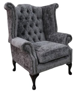 Chesterfield Fabric Queen Anne High Back Wing Chair Belvedere&hellip;