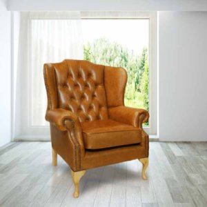 Chesterfield Gladstone Queen Anne High Back Wing Chair&hellip;