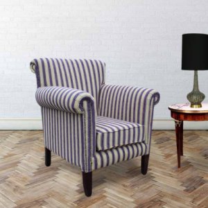 Designersofas4u Chesterfield havana arm chair crystal stripe aubergine&hellip;