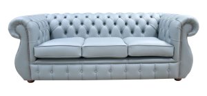 Chesterfield Kimberley 3 Seater Shelly Piping Grey Leather&hellip;